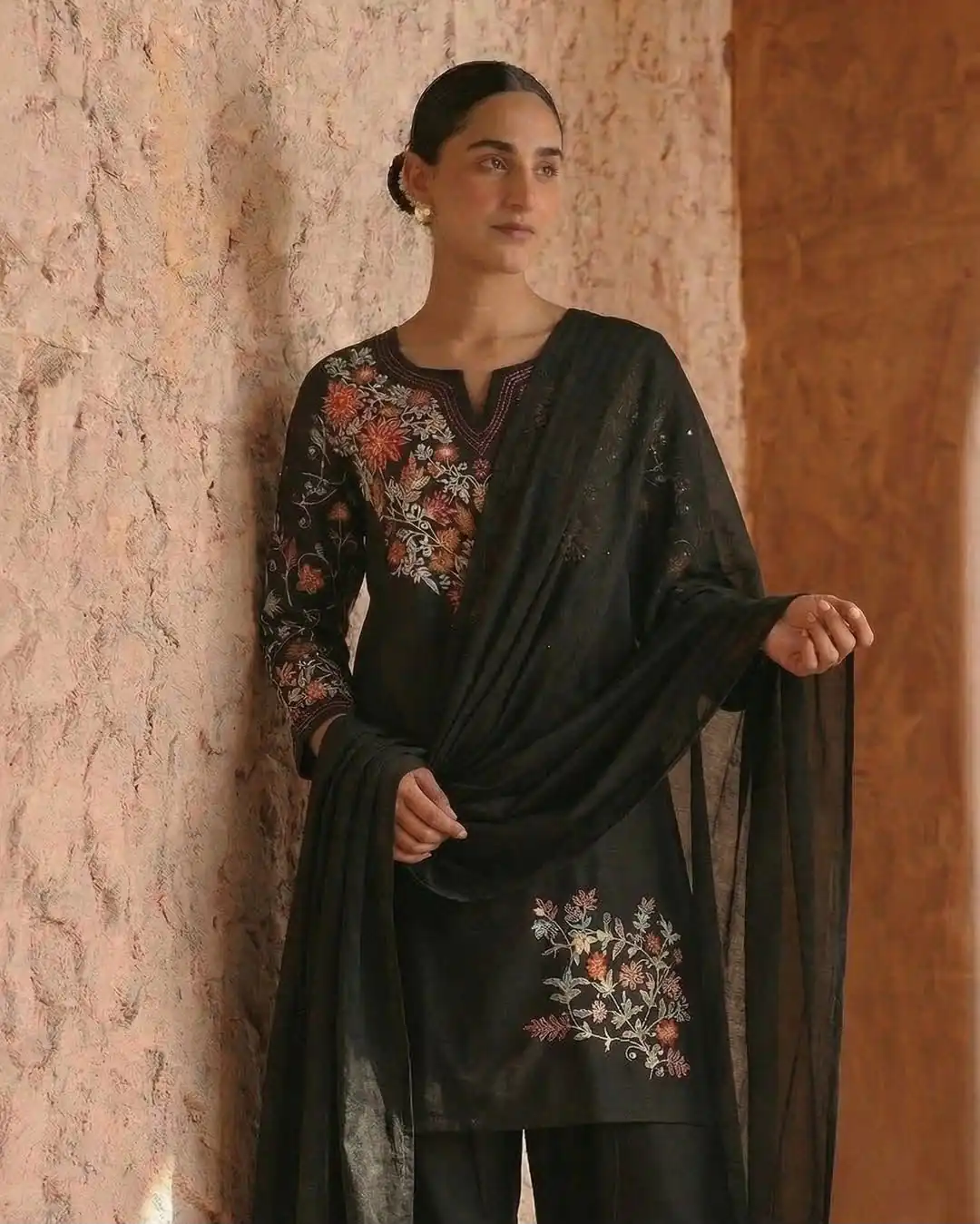ND 5058 Black | Black Roman Silk Salwar Suit with Embroidery Work. Grab it for ₹2099. Delivery 4-6 Working Days. Shop now. | Jump Suits, Salwar suit, Designer Suits, Casual Suits, Creative suits, Palazzo Suits, Party Wear Suits, Patiala Suits, Straight Suits