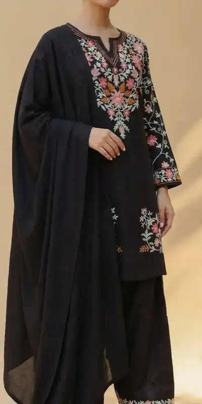ND 5058 Black | Black Roman Silk Salwar Suit with Embroidery Work. Grab it for ₹2099. Delivery 4-6 Working Days. Shop now. | Jump Suits, Salwar suit, Designer Suits, Casual Suits, Creative suits, Palazzo Suits, Party Wear Suits, Patiala Suits, Straight Suits