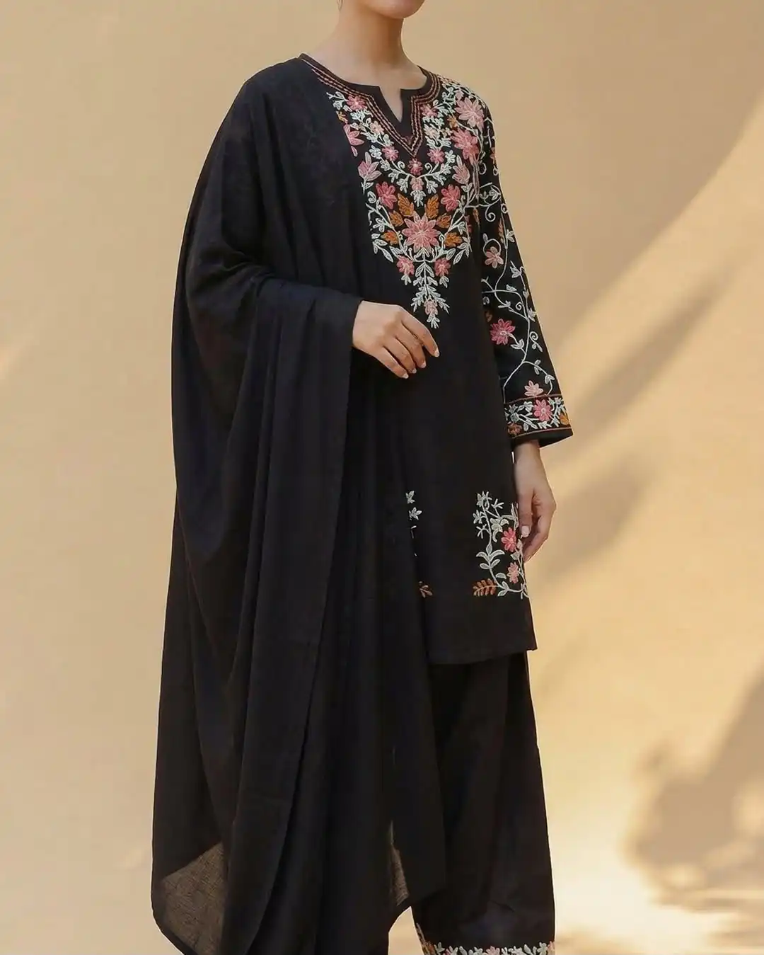 ND 5058 Black | Black Roman Silk Salwar Suit with Embroidery Work. Grab it for ₹2099. Delivery 4-6 Working Days. Shop now. | Jump Suits, Salwar suit, Designer Suits, Casual Suits, Creative suits, Palazzo Suits, Party Wear Suits, Patiala Suits, Straight Suits