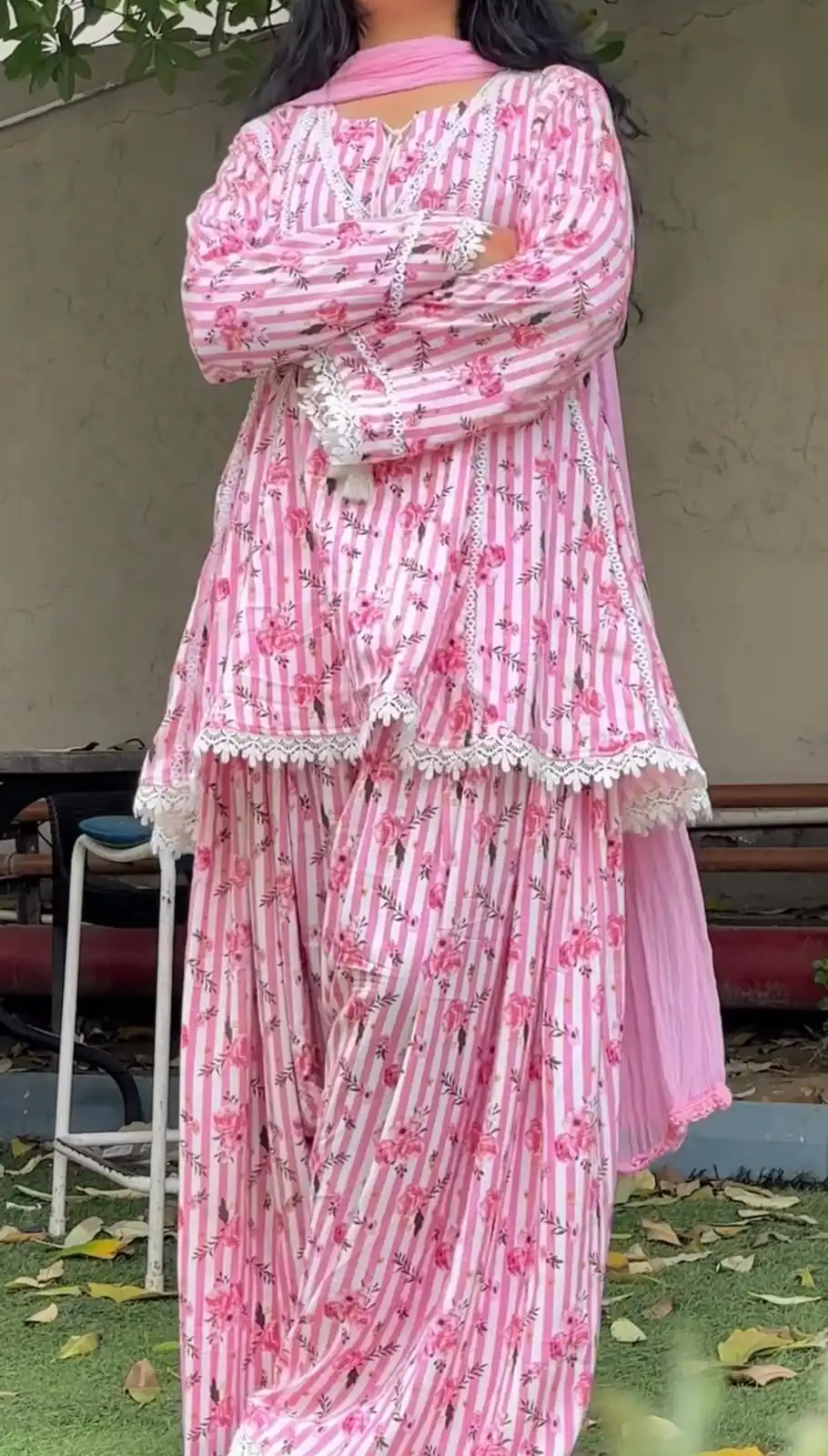 Classic Pink Natural Crap Printed Work Salwar Suit - Image 6