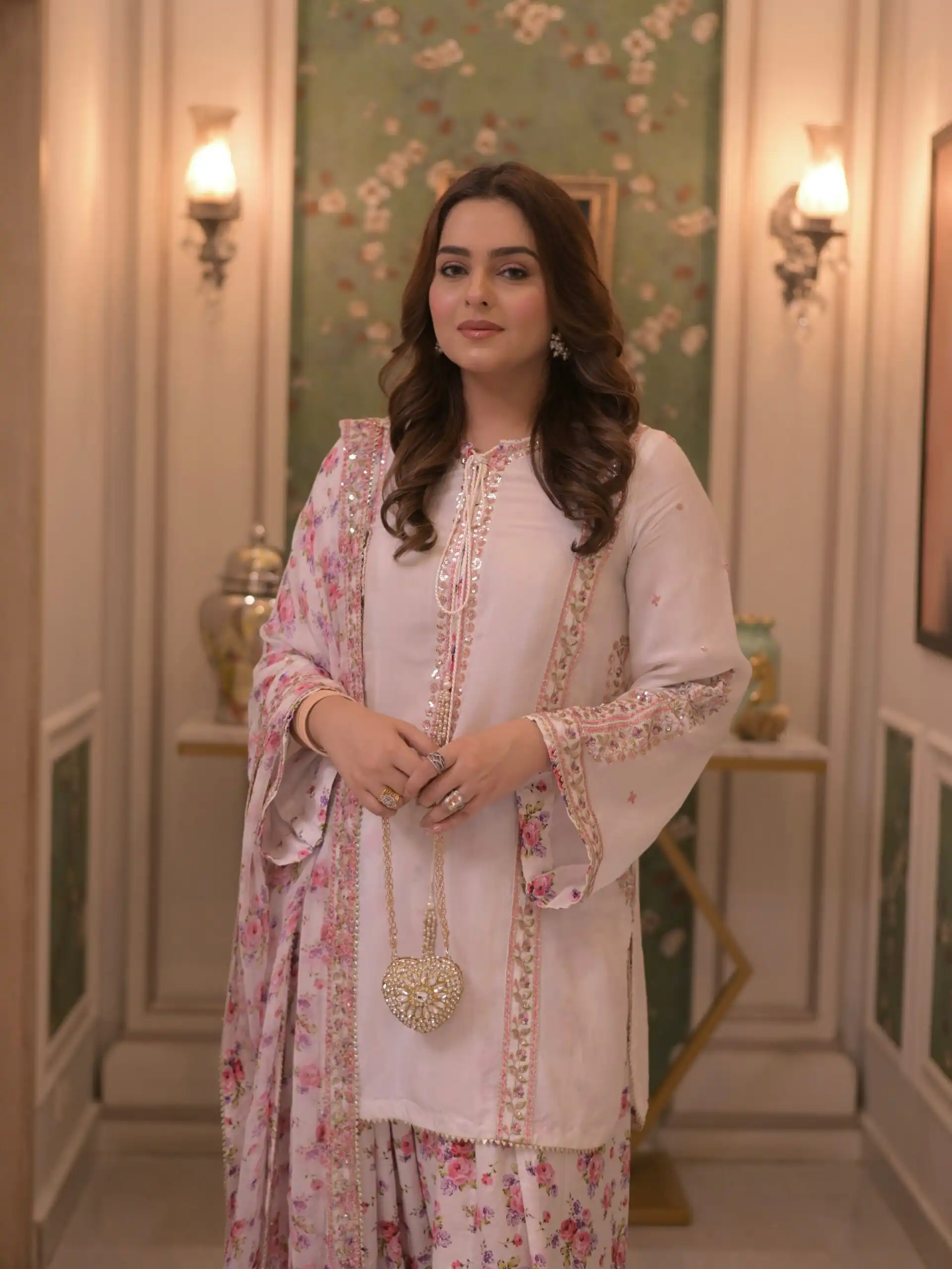 Classic White Natural Crap Sequence Work Salwar Suit - Image 5
