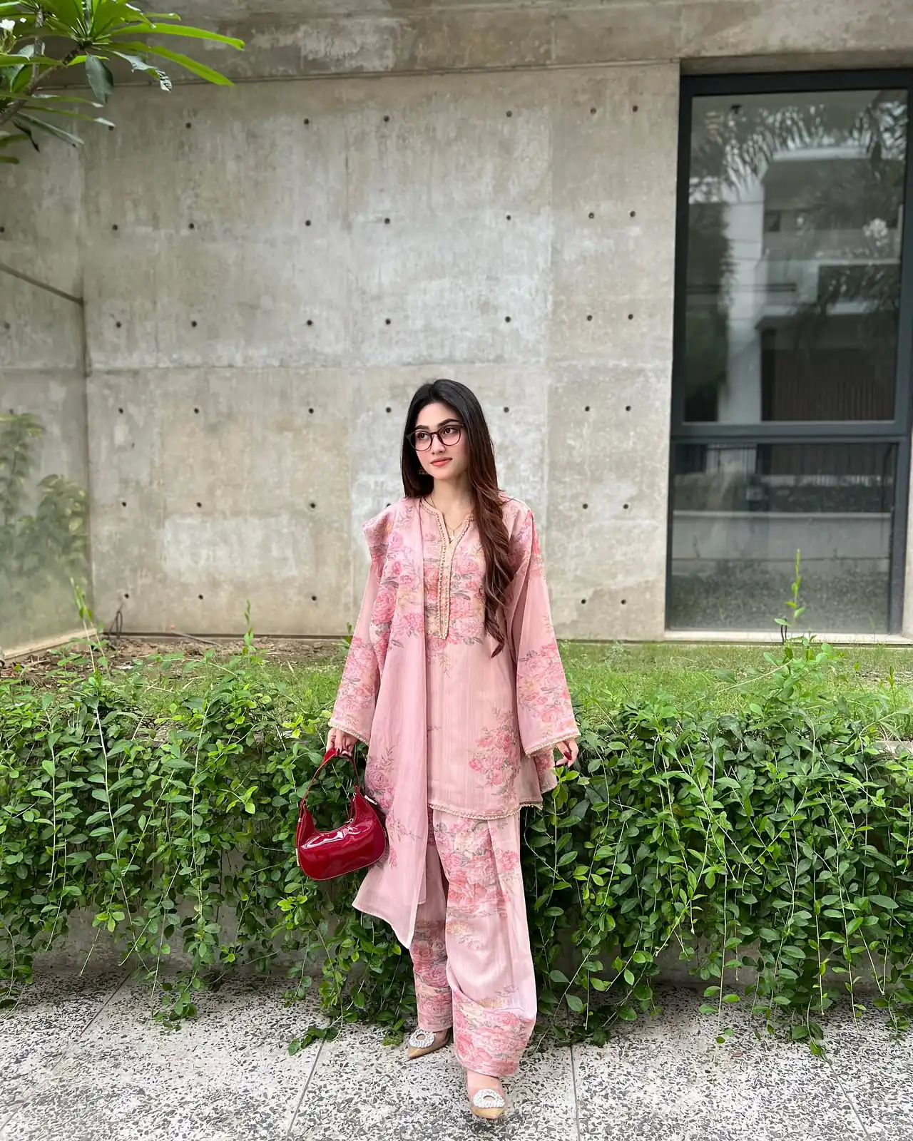 Fancy Light Pink Faux Georgette Digital Print Salwar Suit - Image 3