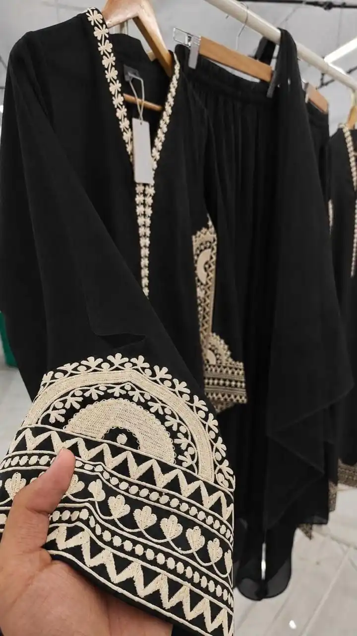 Fantastic Black Biscuit Slab Thread Work Salwar Suit - Image 7
