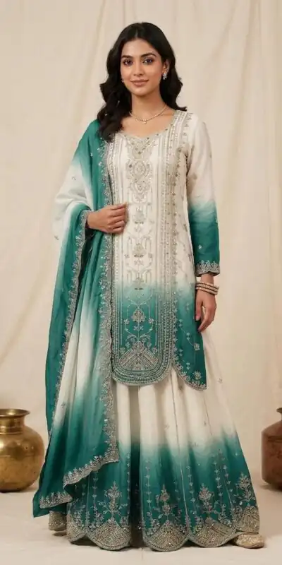 Alternative view of Grand Firozi Star Georgette Embroider Work Salwar Suit