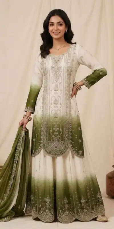 Alternative view of Grand Green Star Georgette Embroider Work Salwar Suit