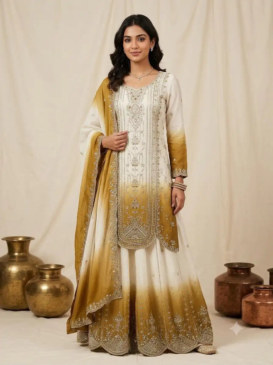 Grand Mustered Star Georgette Embroider Work Salwar Suit