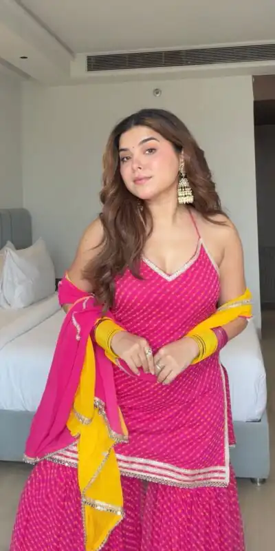 Alternative view of Magical Pink Faux Georgette Real Mirror Work Salwar Suit