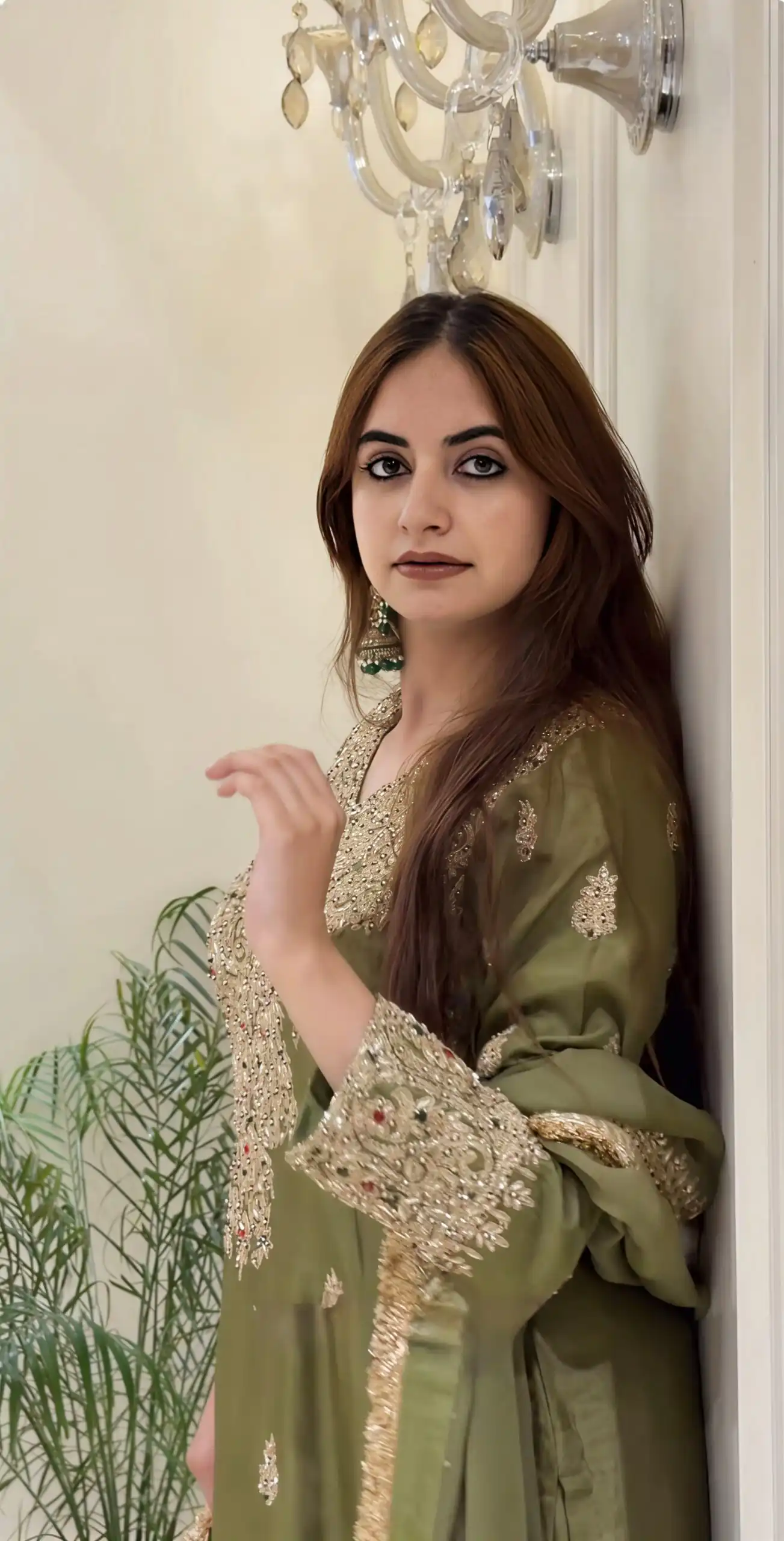 Nice Mehandi Roman Silk Sequences Work Salwar Suit - Image 2