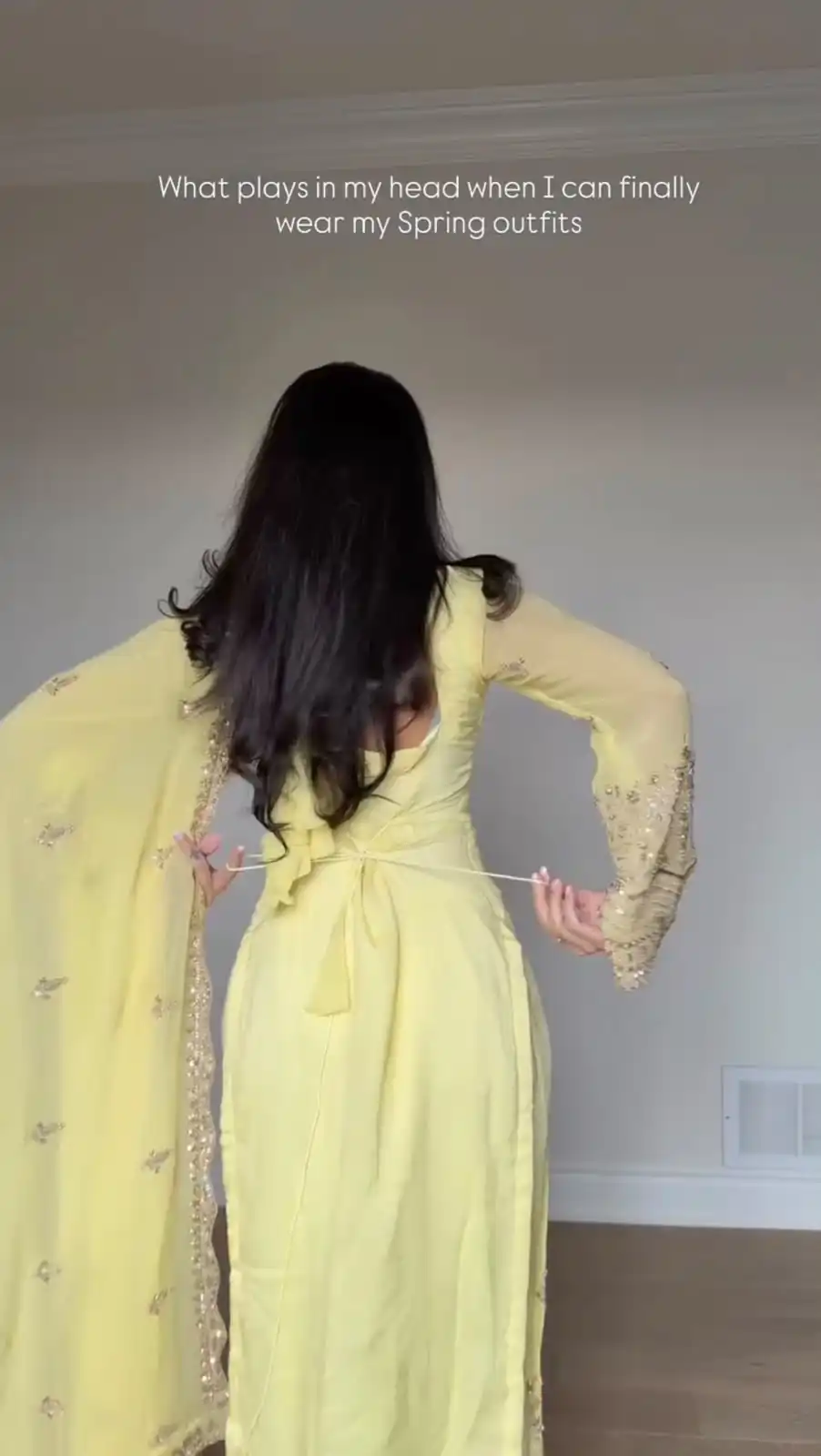 Simple Lemon Yellow Faux Georgette Embroider Work Salwar Suit - Image 2
