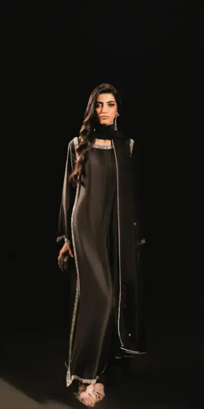 Alternative view of Stylish Black Natural Crep Breads Work Salwar Suit