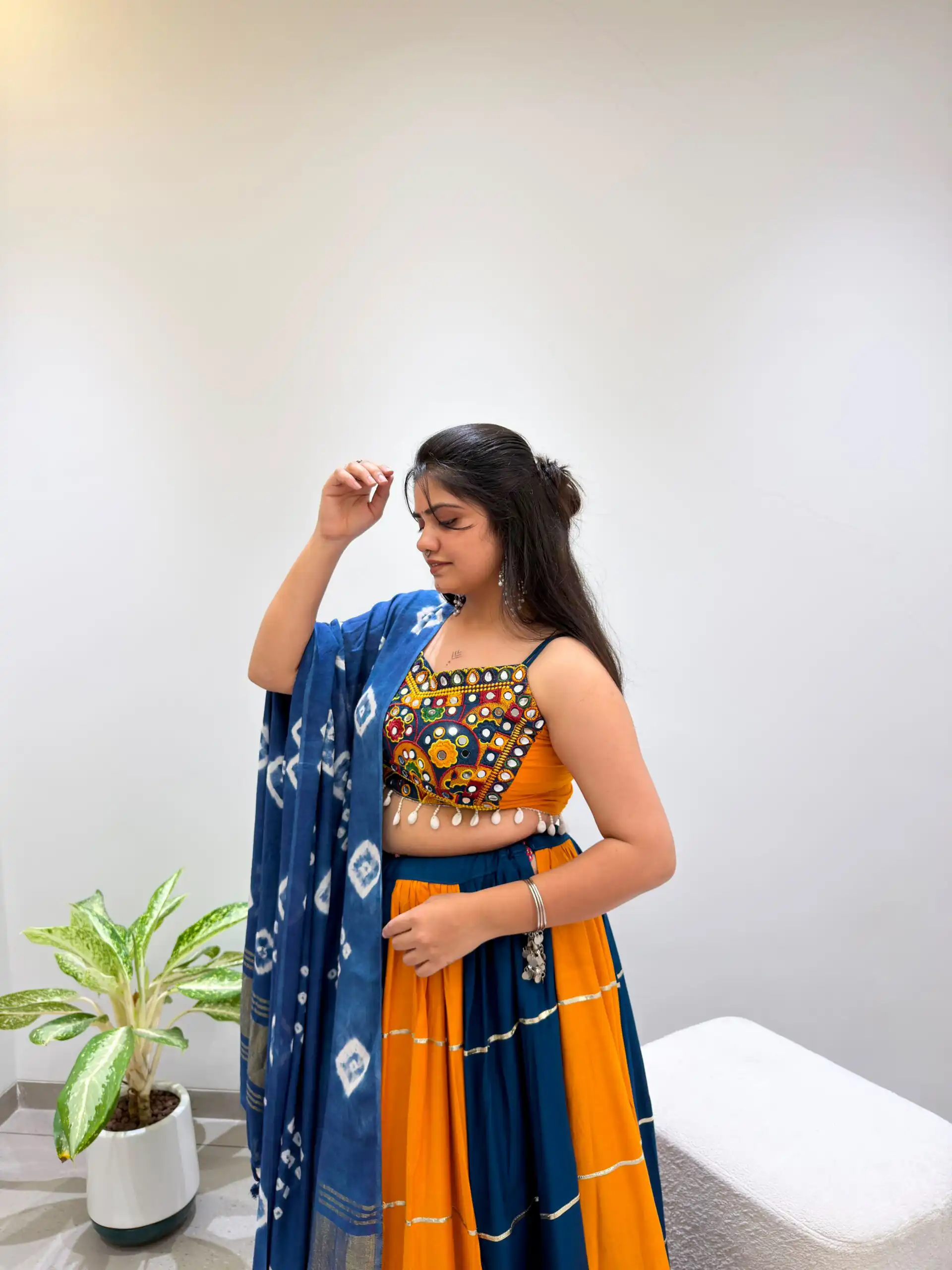 Trendy Blue Rayon Embroider Work Lehenga Choli - Image 9