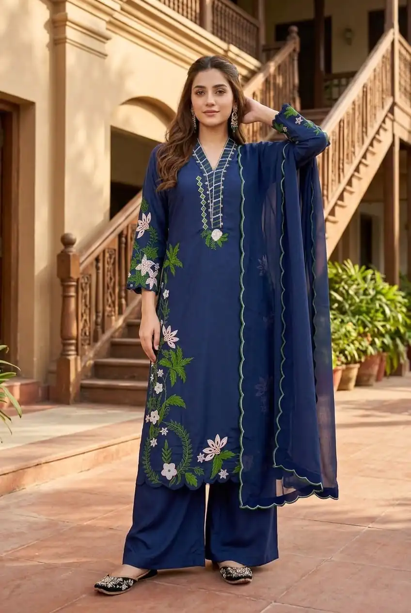 ST 249 Blue Roman Silk Salwar Suit with Sequins Work & Embroidery Work. Available at ₹2099 only. Delivery 4-6 Working Days. Shop now. | Jump Suits, Salwar suit, Designer Suits, Casual Suits, Creative suits, Palazzo Suits, Party Wear Suits, Patiala Suits, Straight Suits
