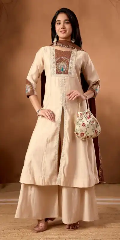DIVA 150 CreamRoman Silk Salwar Suit with Sequins Work & Embroidery Work. Available at ₹2449 only. Delivery 4-6 Working Days. Shop now. | Jump Suits, Salwar suit, Designer Suits, Casual Suits, Creative suits, Palazzo Suits, Party Wear Suits, Patiala Suits, Straight Suits