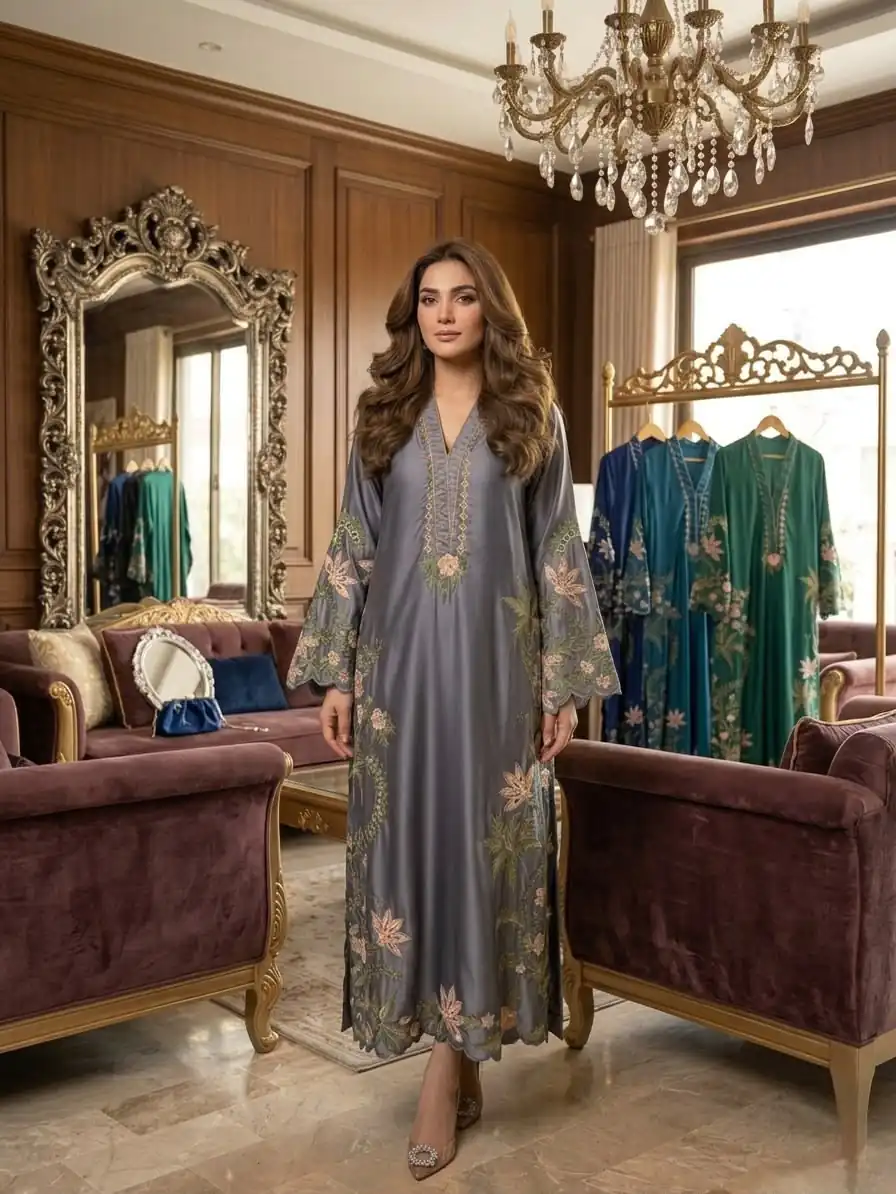 ST 249 Grey Roman Silk Salwar Suit with Sequins Work & Embroidery Work. Available at ₹2099 only. Delivery 4-6 Working Days. Shop now. | Jump Suits, Salwar suit, Designer Suits, Casual Suits, Creative suits, Palazzo Suits, Party Wear Suits, Patiala Suits, Straight Suits