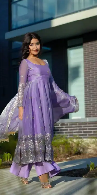 ST 1196 Lavender Color Fendy Satin Gown with Lace Work & Embroidery Work. Get it for ₹2699. Delivery 4-6 Working Days. Shop now. | Gowns, Bollywood Gowns, Creative Gowns, Designer Gowns, Embroidered Gowns, Party Wear Gowns