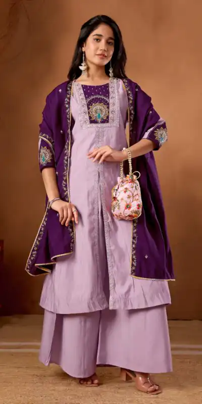 DIVA 150 Lavender Roman Silk Salwar Suit with Sequins Work & Embroidery Work. Available at ₹2449 only. Delivery 4-6 Working Days. Shop now. | Jump Suits, Salwar suit, Designer Suits, Casual Suits, Creative suits, Palazzo Suits, Party Wear Suits, Patiala Suits, Straight Suits