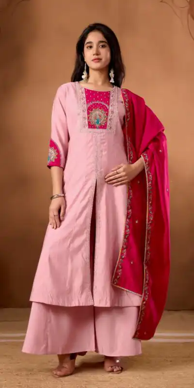 DIVA 150 Pink Silk Salwar Suit with Sequins Work & Embroidery Work. Available at ₹2449 only. Delivery 4-6 Working Days. Shop now. | Jump Suits, Salwar suit, Designer Suits, Casual Suits, Creative suits, Palazzo Suits, Party Wear Suits, Patiala Suits, Straight Suits