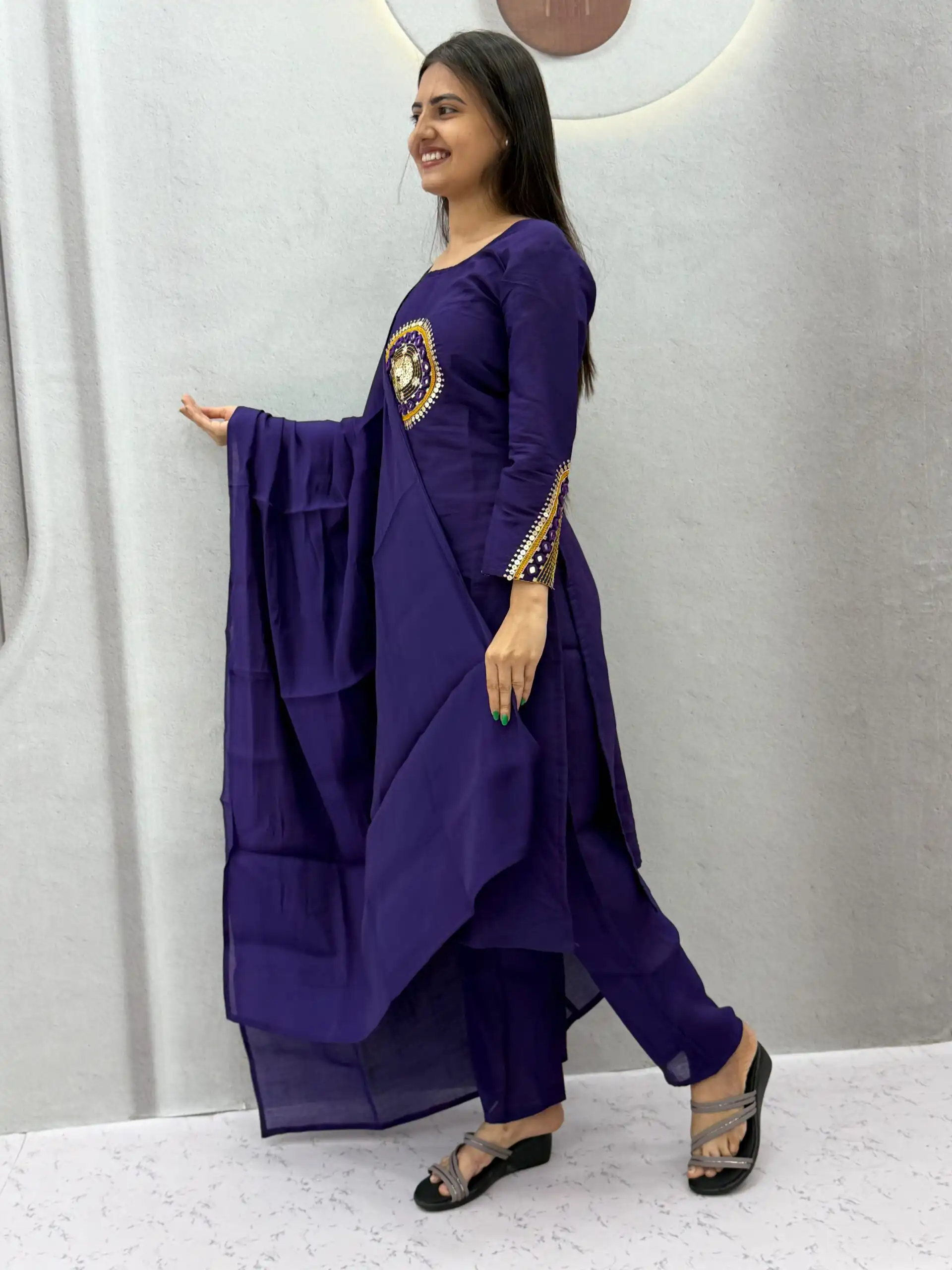 PC 598 Purple Roman Silk Salwar Suit with Sequins Work & Embroidery Work. Available at ₹2099 only. Delivery 4-6 Working Days. Shop now. | Jump Suits, Salwar suit, Designer Suits, Casual Suits, Creative suits, Palazzo Suits, Party Wear Suits, Patiala Suits, Straight Suits