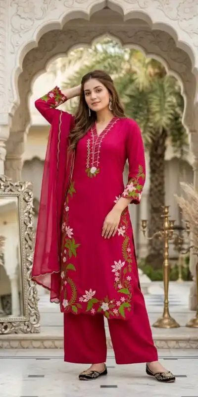 ST 249 Red Roman Silk Salwar Suit with Sequins Work & Embroidery Work. Available at ₹2099 only. Delivery 4-6 Working Days. Shop now. | Jump Suits, Salwar suit, Designer Suits, Casual Suits, Creative suits, Palazzo Suits, Party Wear Suits, Patiala Suits, Straight Suits