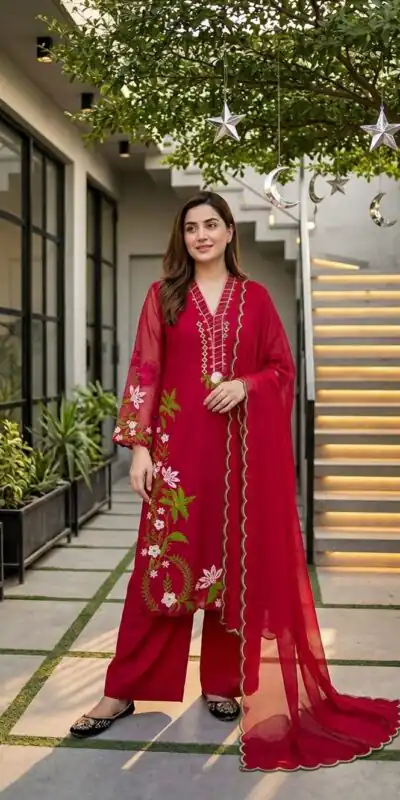 ST 249 Red Roman Silk Salwar Suit with Sequins Work & Embroidery Work. Available at ₹2099 only. Delivery 4-6 Working Days. Shop now. | Jump Suits, Salwar suit, Designer Suits, Casual Suits, Creative suits, Palazzo Suits, Party Wear Suits, Patiala Suits, Straight Suits