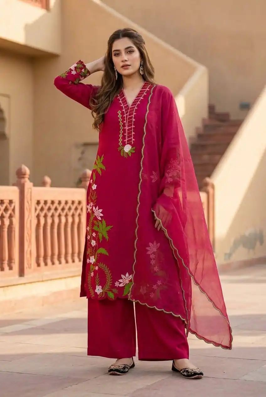 ST 249 Red Roman Silk Salwar Suit with Sequins Work & Embroidery Work. Available at ₹2099 only. Delivery 4-6 Working Days. Shop now. | Jump Suits, Salwar suit, Designer Suits, Casual Suits, Creative suits, Palazzo Suits, Party Wear Suits, Patiala Suits, Straight Suits