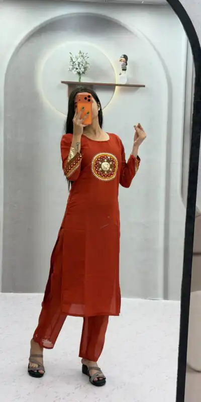 PC 598 Rust Roman Silk Salwar Suit with Sequins Work & Embroidery Work. Available at ₹2099 only. Delivery 4-6 Working Days. Shop now. | Jump Suits, Salwar suit, Designer Suits, Casual Suits, Creative suits, Palazzo Suits, Party Wear Suits, Patiala Suits, Straight Suits