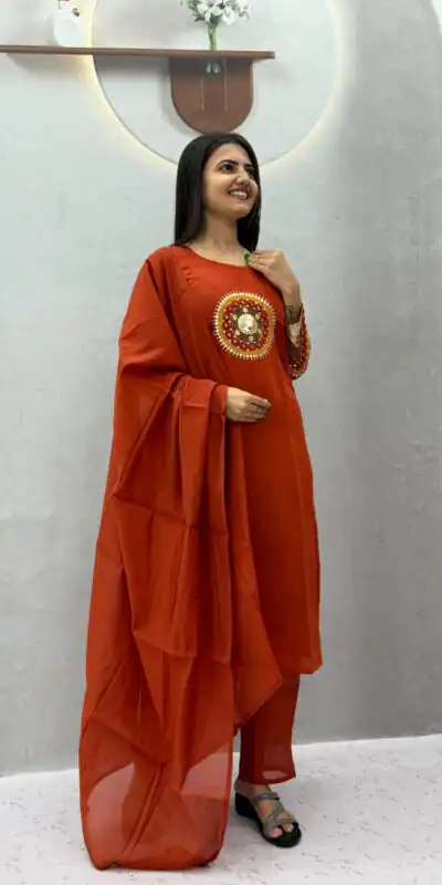 PC 598 Rust Roman Silk Salwar Suit with Sequins Work & Embroidery Work. Available at ₹2099 only. Delivery 4-6 Working Days. Shop now. | Jump Suits, Salwar suit, Designer Suits, Casual Suits, Creative suits, Palazzo Suits, Party Wear Suits, Patiala Suits, Straight Suits