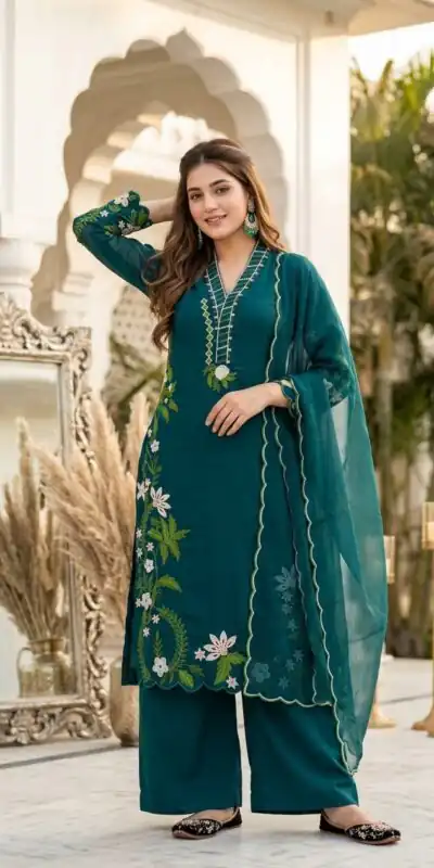 ST 249 Teal Roman Silk Salwar Suit with Sequins Work & Embroidery Work. Available at ₹2099 only. Delivery 4-6 Working Days. Shop now. | Jump Suits, Salwar suit, Designer Suits, Casual Suits, Creative suits, Palazzo Suits, Party Wear Suits, Patiala Suits, Straight Suits