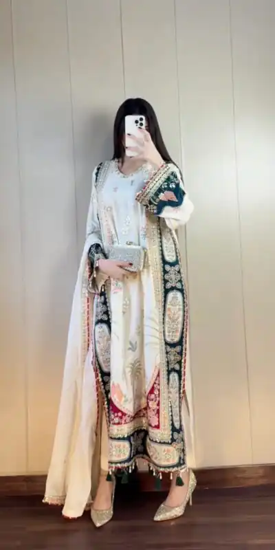 LG 2141 White Star Silk Salwar Suit with Embroidery Work & Sequins Work. Festive Deal ₹2999. Delivery 4-6 Working Days. Shop now. | Jump Suits, Salwar suit, Designer Suits, Casual Suits, Creative suits, Palazzo Suits, Party Wear Suits, Patiala Suits, Straight Suits