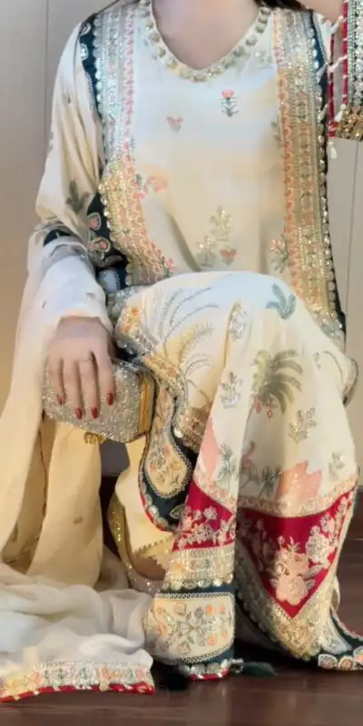 LG 2141 White Star Silk Salwar Suit with Embroidery Work & Sequins Work. Festive Deal ₹2999. Delivery 4-6 Working Days. Shop now. | Jump Suits, Salwar suit, Designer Suits, Casual Suits, Creative suits, Palazzo Suits, Party Wear Suits, Patiala Suits, Straight Suits