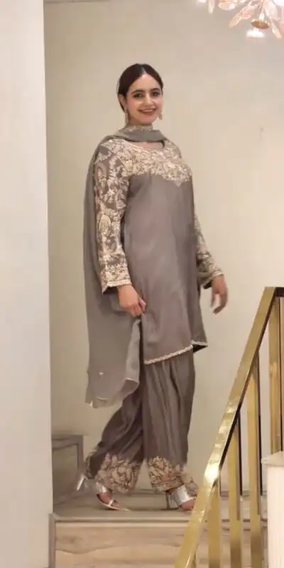 AD 242 Grey Color Chinon Silk Salwar Suit with Embroidery Work. Online Get it for ₹2249. Delivery 4-6 Working Days. Shop now. | Jump Suits, Salwar suit, Designer Suits, Casual Suits, Creative suits, Palazzo Suits, Party Wear Suits, Patiala Suits, Straight Suits
