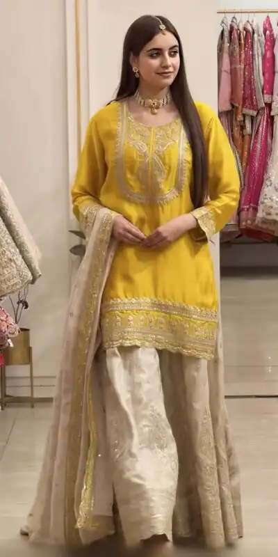 NSR 908 Yellow Color Chinon Silk Salwar Suit with Embroidery Work. Online Get it for ₹2399. Delivery 4-6 Working Days. Shop now. | Jump Suits, Salwar suit, Designer Suits, Casual Suits, Creative suits, Palazzo Suits, Party Wear Suits, Patiala Suits, Straight Suits
