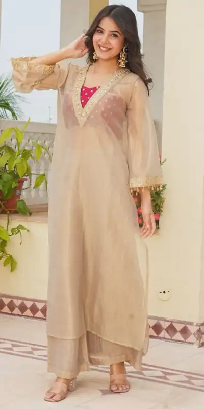 AD 241 Cream in Golden Tissue Embroidery Work & Sequins Work Salwar Suit. Get it for ₹2149. Delivery 4-6 Working Days. Shop now. | Jump Suits, Salwar suit, Designer Suits, Casual Suits, Creative suits, Palazzo Suits, Party Wear Suits, Patiala Suits, Straight Suits