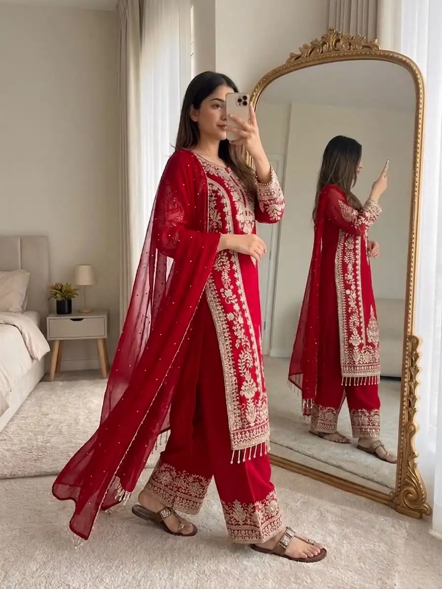 SRK 5365 Pink Faux Georgette Salwar Suit erfect for Wedding, Party, Mehendi, Pongal, Reception – . Available at ₹2449 only. Delivery 4-6 Working Days | Jump Suits, Salwar suit, Designer Suits, Casual Suits, Creative suits, Palazzo Suits, Party Wear Suits, Patiala Suits, Straight Suits