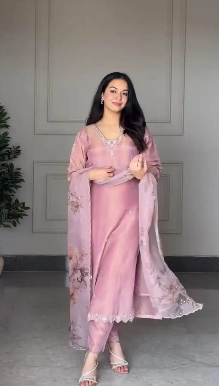 DB 006 Pink Pure Natural Crep Salwar Suit with Moti Work & Embroidery Work. Affordable Price ₹2199. Delivery 4-6 Working Days. Shop now. | Jump Suits, Salwar suit, Designer Suits, Casual Suits, Creative suits, Palazzo Suits, Party Wear Suits, Patiala Suits, Straight Suits