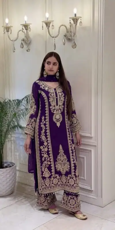 SRK 5365 Purple Faux Georgette Salwar Suit erfect for Wedding, Party, Mehendi, Pongal, Reception – . Available at ₹2449 only. Delivery 4-6 Working Days | Jump Suits, Salwar suit, Designer Suits, Casual Suits, Creative suits, Palazzo Suits, Party Wear Suits, Patiala Suits, Straight Suits