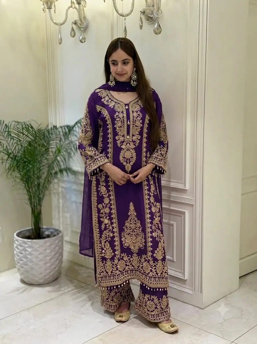 SRK 5365 Purple Faux Georgette Salwar Suit erfect for Wedding, Party, Mehendi, Pongal, Reception – . Available at ₹2449 only. Delivery 4-6 Working Days | Jump Suits, Salwar suit, Designer Suits, Casual Suits, Creative suits, Palazzo Suits, Party Wear Suits, Patiala Suits, Straight Suits