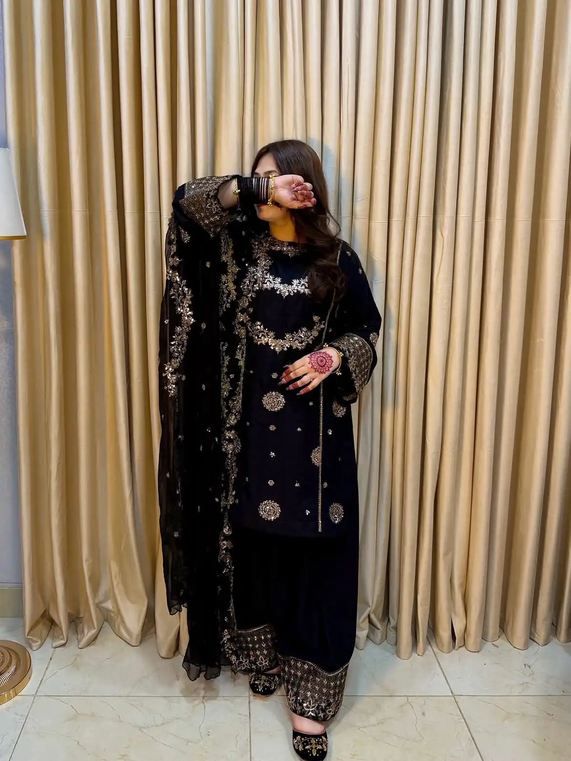 ST 251 Black Faux Georgette Salwar Suit with Mirror Work & Embroidery Work. Get it for ₹2349. Delivery 4-6 Working Days. Shop now. | Jump Suits, Salwar suit, Designer Suits, Casual Suits, Creative suits, Palazzo Suits, Party Wear Suits, Patiala Suits, Straight Suits