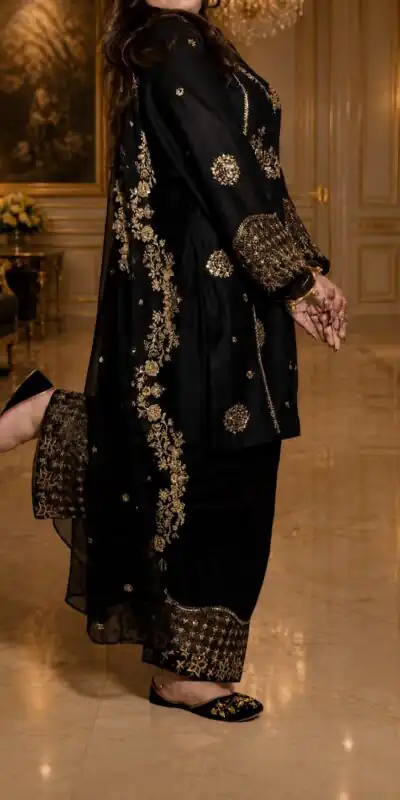 ST 251 Black Faux Georgette Salwar Suit with Mirror Work & Embroidery Work. Get it for ₹2349. Delivery 4-6 Working Days. Shop now. | Jump Suits, Salwar suit, Designer Suits, Casual Suits, Creative suits, Palazzo Suits, Party Wear Suits, Patiala Suits, Straight Suits