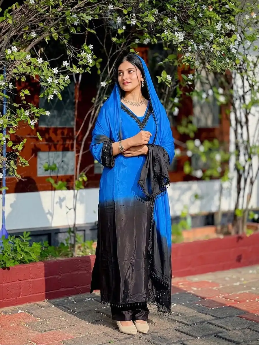 SR 1710 Blue French Crep Silk Salwar Suit Perfect for Wedding, Party, Engagement, Baisakhi, Pongal – . Special Price ₹2149. Delivery 4-6 Working Days | Jump Suits, Salwar suit, Designer Suits, Casual Suits, Creative suits, Palazzo Suits, Party Wear Suits, Patiala Suits, Straight Suits