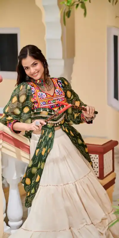 Ram 131 Green in Pure Cotton Mirror Work & Gamthi Work Lehenga Choli . Exclusive Offer ₹2949. Delivery 4-6 Working Days. Shop now. | Lehenga, Bollywood Lehenga, Creative Lehenga, Designer Lehenga, Embroidered Lehenga, Party Wear Lehenga