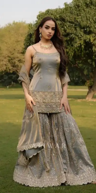 ST 227 Grey in Color Organza Silk Embroidery Work Salwar Suit . Festive Deal ₹2399. Delivery 4-6 Working Days. Online Shop now. | Jump Suits, Salwar suit, Designer Suits, Casual Suits, Creative suits, Palazzo Suits, Party Wear Suits, Patiala Suits, Straight Suits