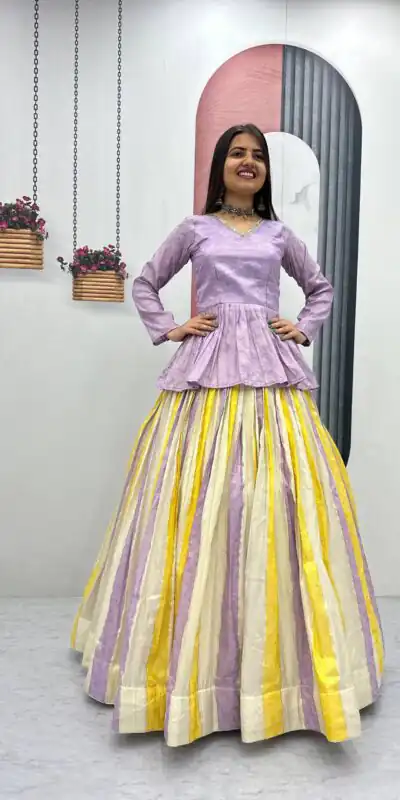PC 573 Lavender in Jacquard Silk Designer Work Lehenga Choli . Introductory Price ₹2249. Delivery 4-6 Working Days. Shop now. | Lehenga, Bollywood Lehenga, Creative Lehenga, Designer Lehenga, Embroidered Lehenga, Party Wear Lehenga