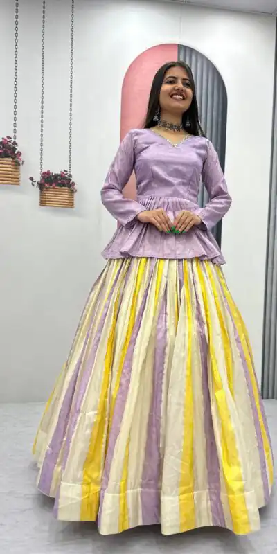 PC 573 Lavender in Jacquard Silk Designer Work Lehenga Choli . Introductory Price ₹2249. Delivery 4-6 Working Days. Shop now. | Lehenga, Bollywood Lehenga, Creative Lehenga, Designer Lehenga, Embroidered Lehenga, Party Wear Lehenga