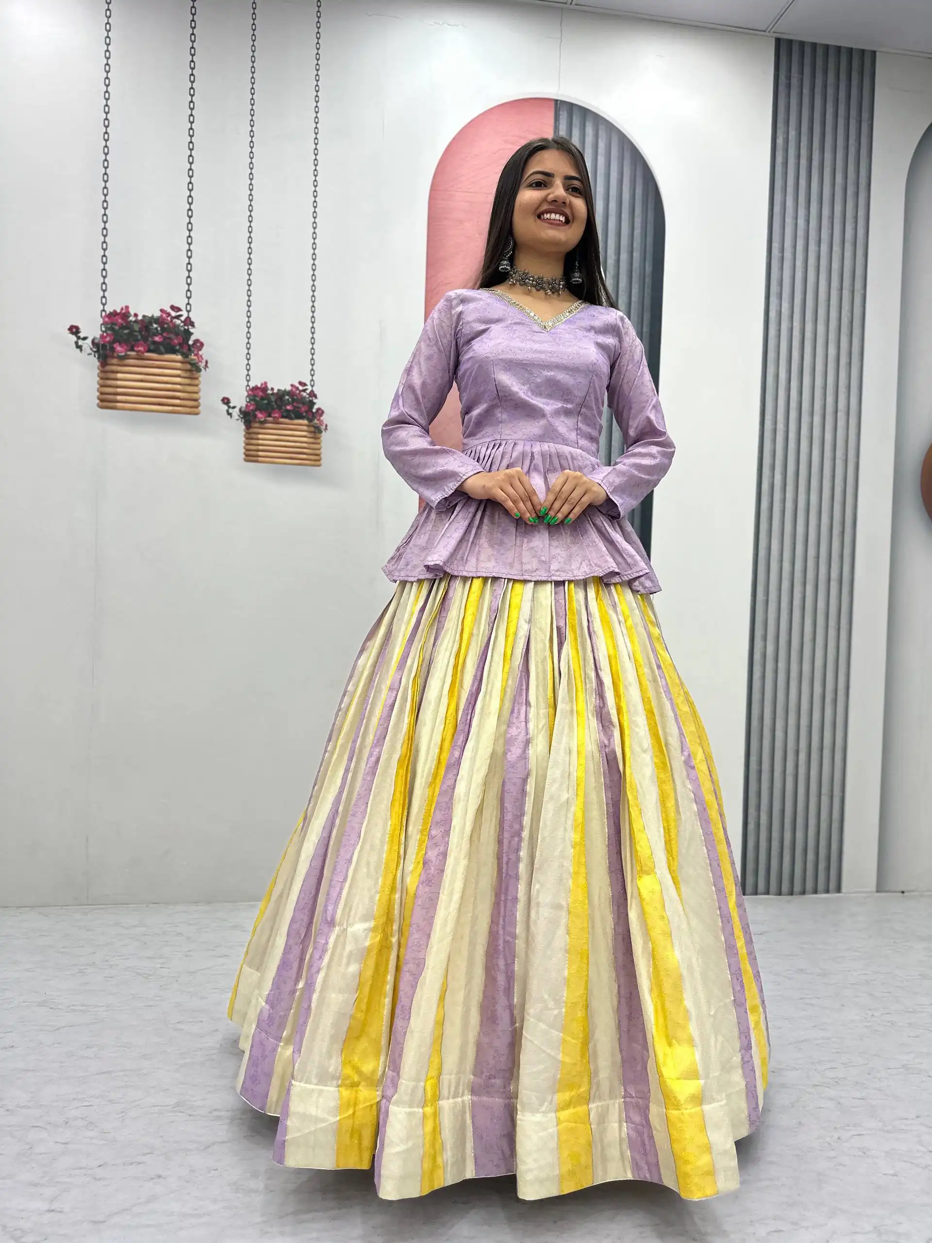 PC 573 Lavender in Jacquard Silk Designer Work Lehenga Choli . Introductory Price ₹2249. Delivery 4-6 Working Days. Shop now. | Lehenga, Bollywood Lehenga, Creative Lehenga, Designer Lehenga, Embroidered Lehenga, Party Wear Lehenga