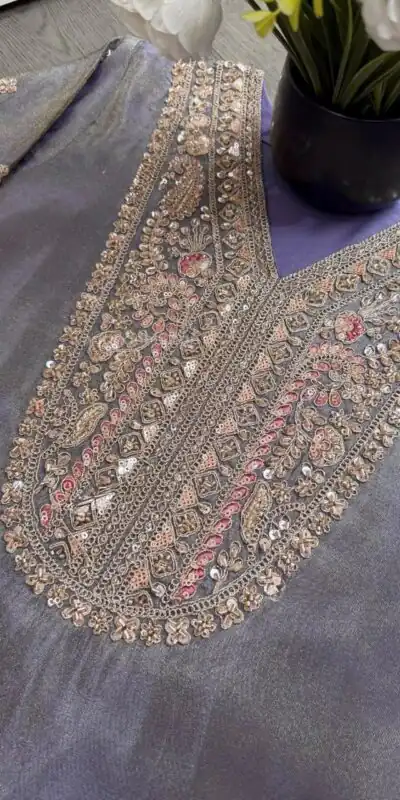 SRK 5367 Lavender Embroidery Work & Sequins Work Salwar Suit in Peach Ronald Silk. Get it for ₹2349. Delivery 4-6 Working Days. Shop now. | Jump Suits, Salwar suit, Designer Suits, Casual Suits, Creative suits, Palazzo Suits, Party Wear Suits, Patiala Suits, Straight Suits
