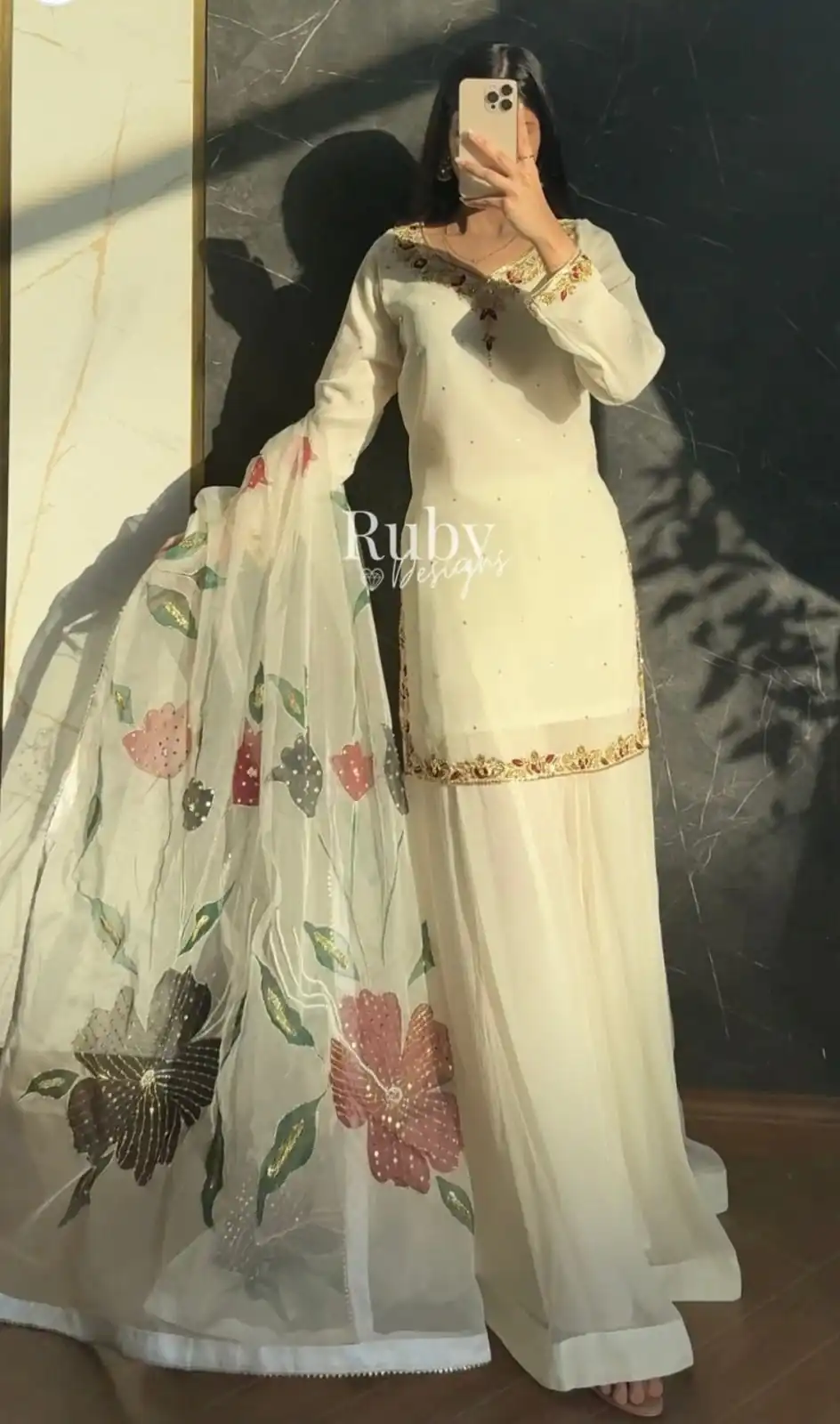 WW 1263 Off White Faux Georgette Salwar Suit with Mirror Work & Embroidery Work. Get it for ₹2149. Delivery 4-6 Working Days. Shop now. | Jump Suits, Salwar suit, Designer Suits, Casual Suits, Creative suits, Palazzo Suits, Party Wear Suits, Patiala Suits, Straight Suits