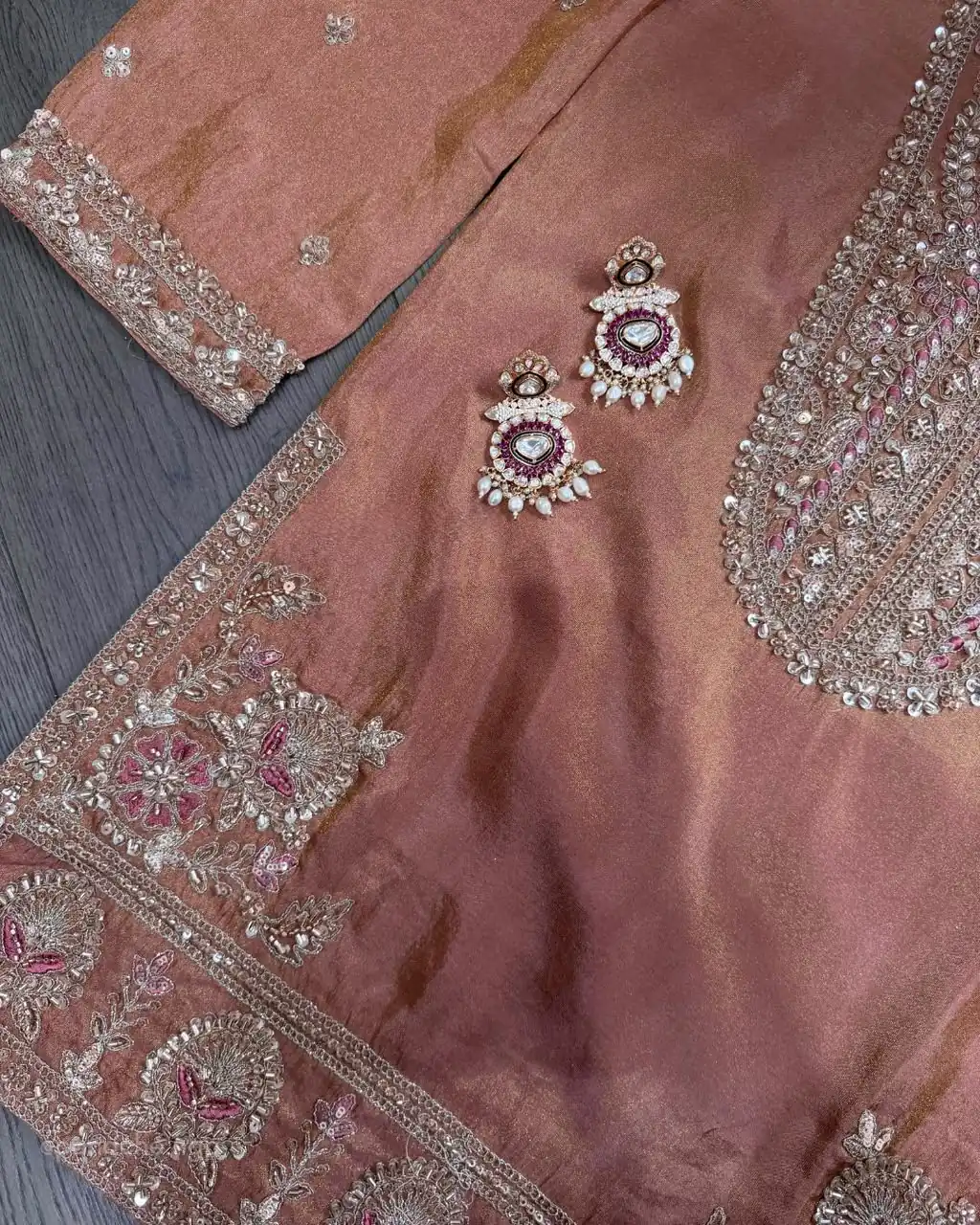 SRK 5367 Peach Embroidery Work & Sequins Work Salwar Suit in Peach Ronald Silk. Get it for ₹2349. Delivery 4-6 Working Days. Shop now. | Jump Suits, Salwar suit, Designer Suits, Casual Suits, Creative suits, Palazzo Suits, Party Wear Suits, Patiala Suits, Straight Suits