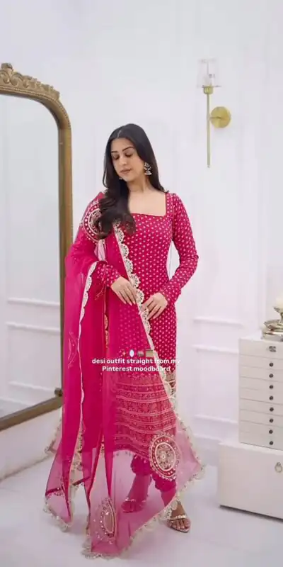 NSR 912 Pink Faux Georgette Salwar Suit with Mirror Work & Embroidery Work. Get it for ₹2349. Delivery 4-6 Working Days. Shop now. | Jump Suits, Salwar suit, Designer Suits, Casual Suits, Creative suits, Palazzo Suits, Party Wear Suits, Patiala Suits, Straight Suits