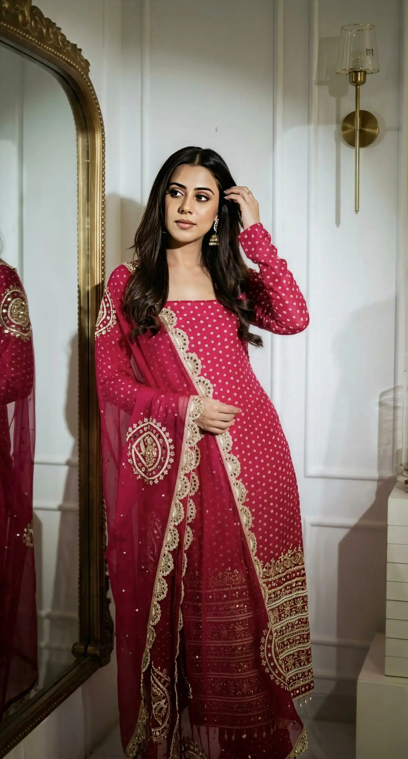 NSR 912 Pink Faux Georgette Salwar Suit with Mirror Work & Embroidery Work. Get it for ₹2349. Delivery 4-6 Working Days. Shop now. | Jump Suits, Salwar suit, Designer Suits, Casual Suits, Creative suits, Palazzo Suits, Party Wear Suits, Patiala Suits, Straight Suits